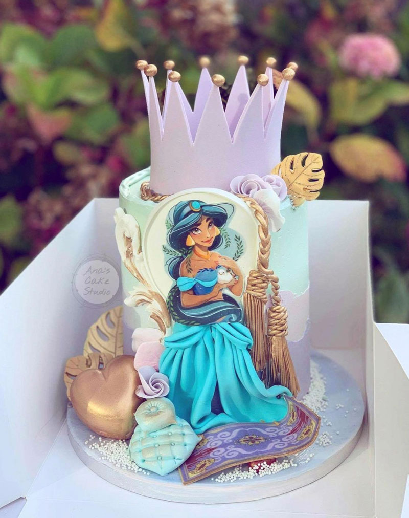 Ideia de lindo bolo da princesa Jasmine