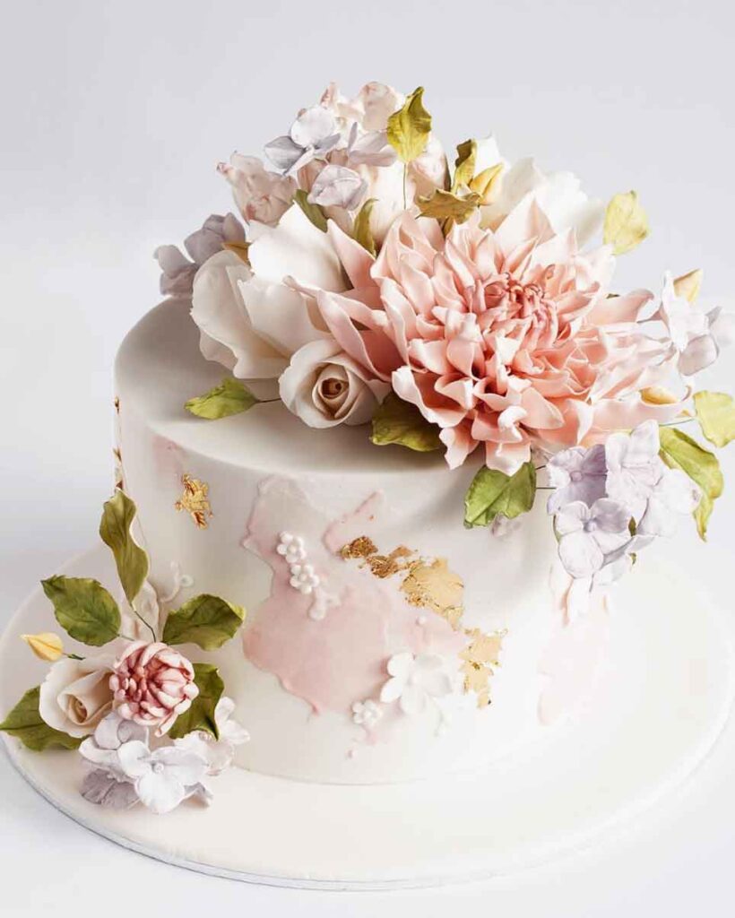 bolo feminino moderno adulto flores chantininho