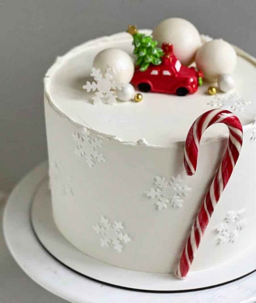 bolo natalino simples decorado