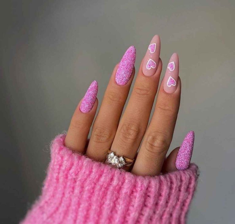 Unhas Decoradas Rosa com Glitter pra Você se inspirar - Mulher Além da Mãe